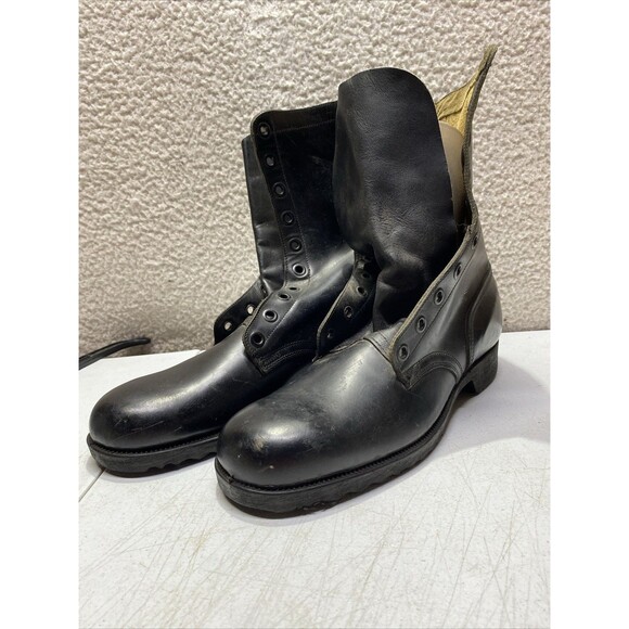 Genesco CIC Vintage US Military Combat Boots Black Leather Lace Up Size 12 N main image 9